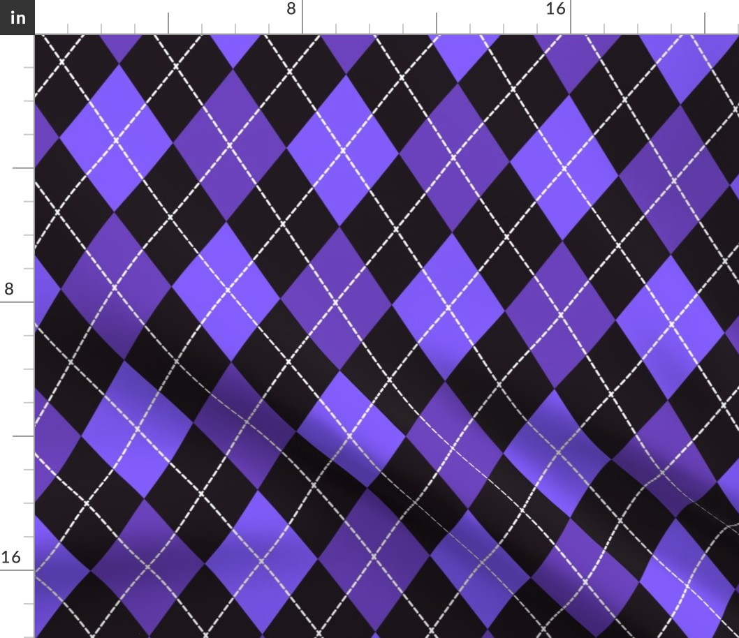 Halloween dashed argyle purple black carnival costume