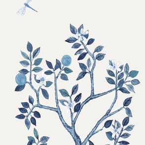  DELUXE SOFT BLUE ORANGE TREE  PANEL A