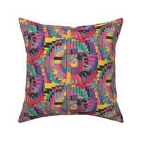 colorful kaleidoscope, small scale, blue green pink red lavender gray brown yellow