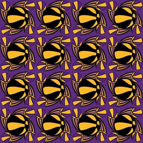 Basketball Swirl In Black Purple and Gold 