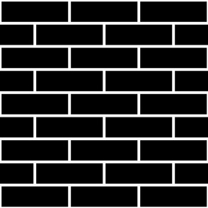 Six Inch Black Horizontal Brick Wall