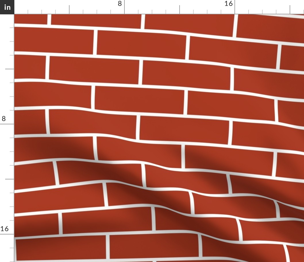 Six Inch Chinese Red Horizontal Brick Wall