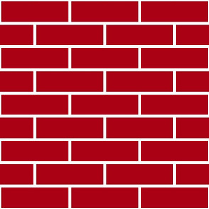 Six Inch Dark Red Horizontal Brick Wall