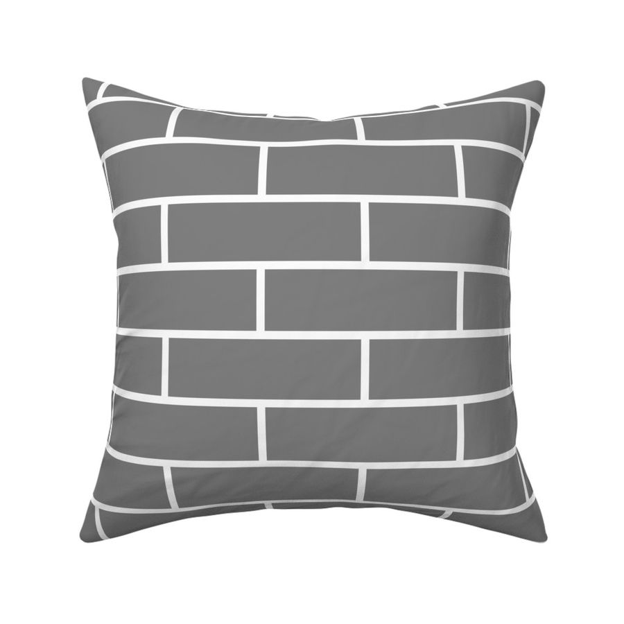 Six Inch Medium Gray Horizontal Brick Wall