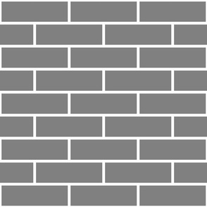Six Inch Medium Gray Horizontal Brick Wall