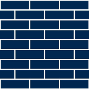 Six Inch Navy Blue Horizontal Brick Wall