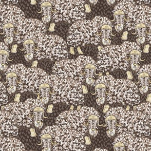 Woolly Muskoxen Herd (chocolate) 7”