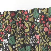 Botanical Christmas winter pattern