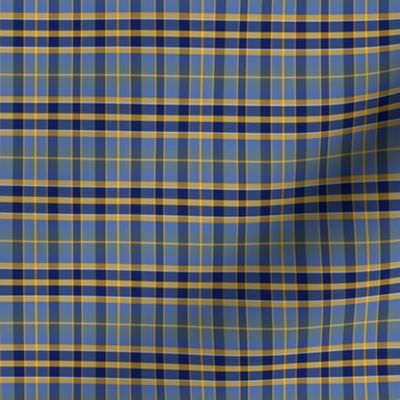 Plaid Horizontal Stripes In Blue Yellow Navy and Gray 