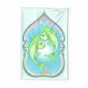 Pisces tea towel