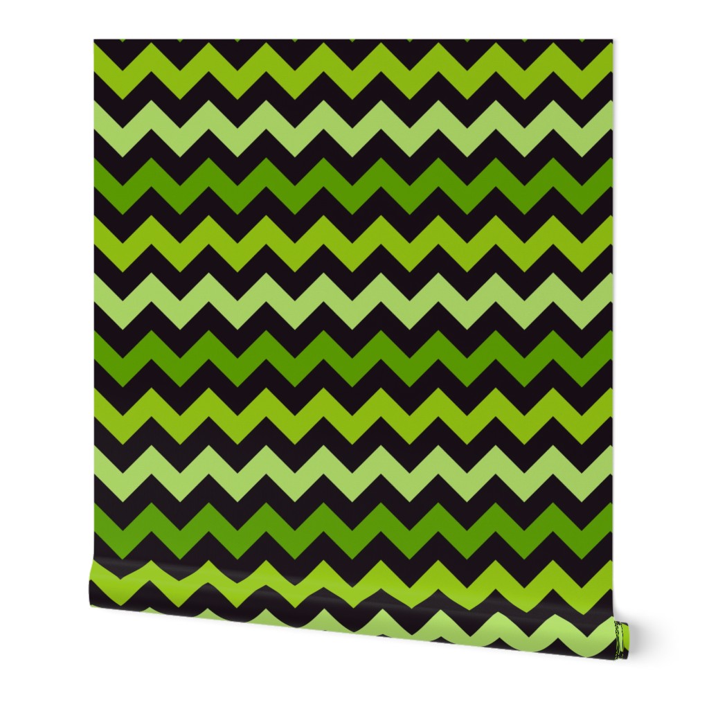 Halloween chevron green black