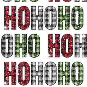 Buffalo-Plaid HoHoHo glitter Christmas Santa 