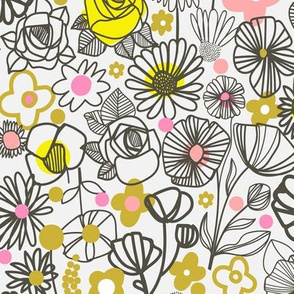 Kelly Flower_Taupe/Yellow