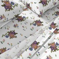 Granny's Garden Chintz - white, large 