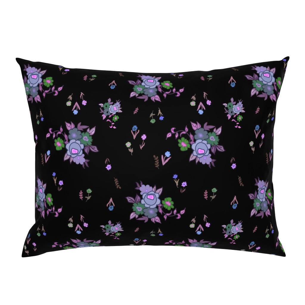 Granny's Garden Chintz #3 - black, large 