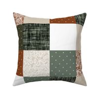 cinnamon + olive patchwork wholecloth