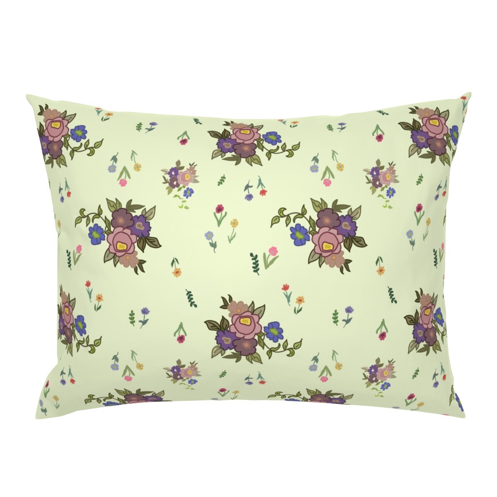 Granny's Garden Chintz - Mint Green, large 