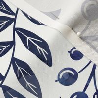Folksy birds tea towel (indigo)