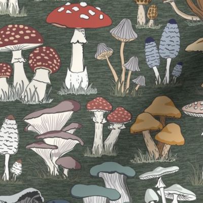 Mushroom Study - Leaf Green