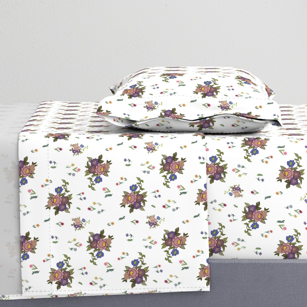 Granny's Garden Chintz - White, medium