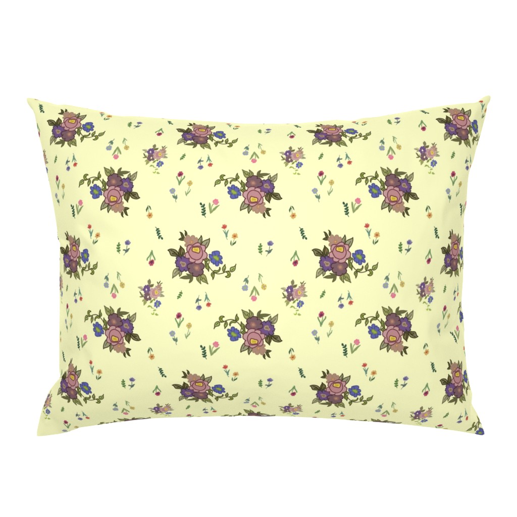 Granny's Garden Chintz - Lemon Yellow, medium 