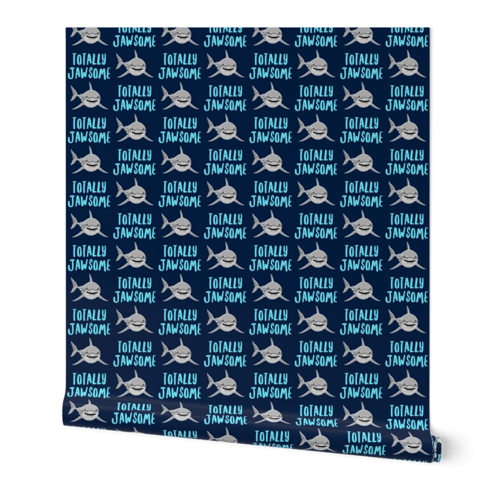 (small scale) totally jawsome - sharks!- navy - LAD19BS