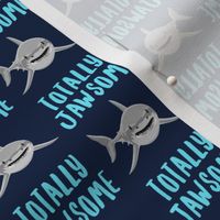 (small scale) totally jawsome - sharks!- navy - LAD19BS