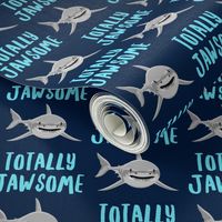 (small scale) totally jawsome - sharks!- navy - LAD19BS