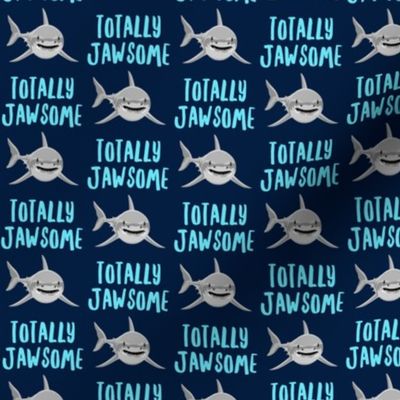 (small scale) totally jawsome - sharks!- navy - LAD19BS