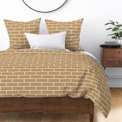 Six Inch Camel Brown Horizontal Brick Wall