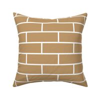 Six Inch Camel Brown Horizontal Brick Wall