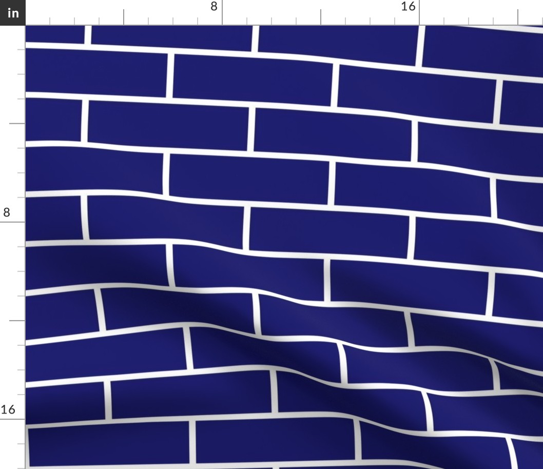 Six Inch Midnight Blue Horizontal Brick Wall