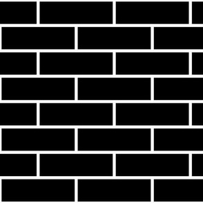 Three Inch Black Horizontal Brick Wall
