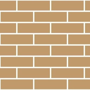 Three Inch Camel Brown Horizontal Brick Wall