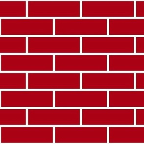 Three Inch Dark Red Horizontal Brick Wall