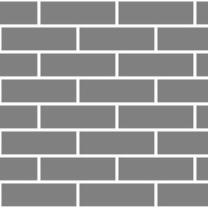 Three Inch Medium Gray Horizontal Brick Wall