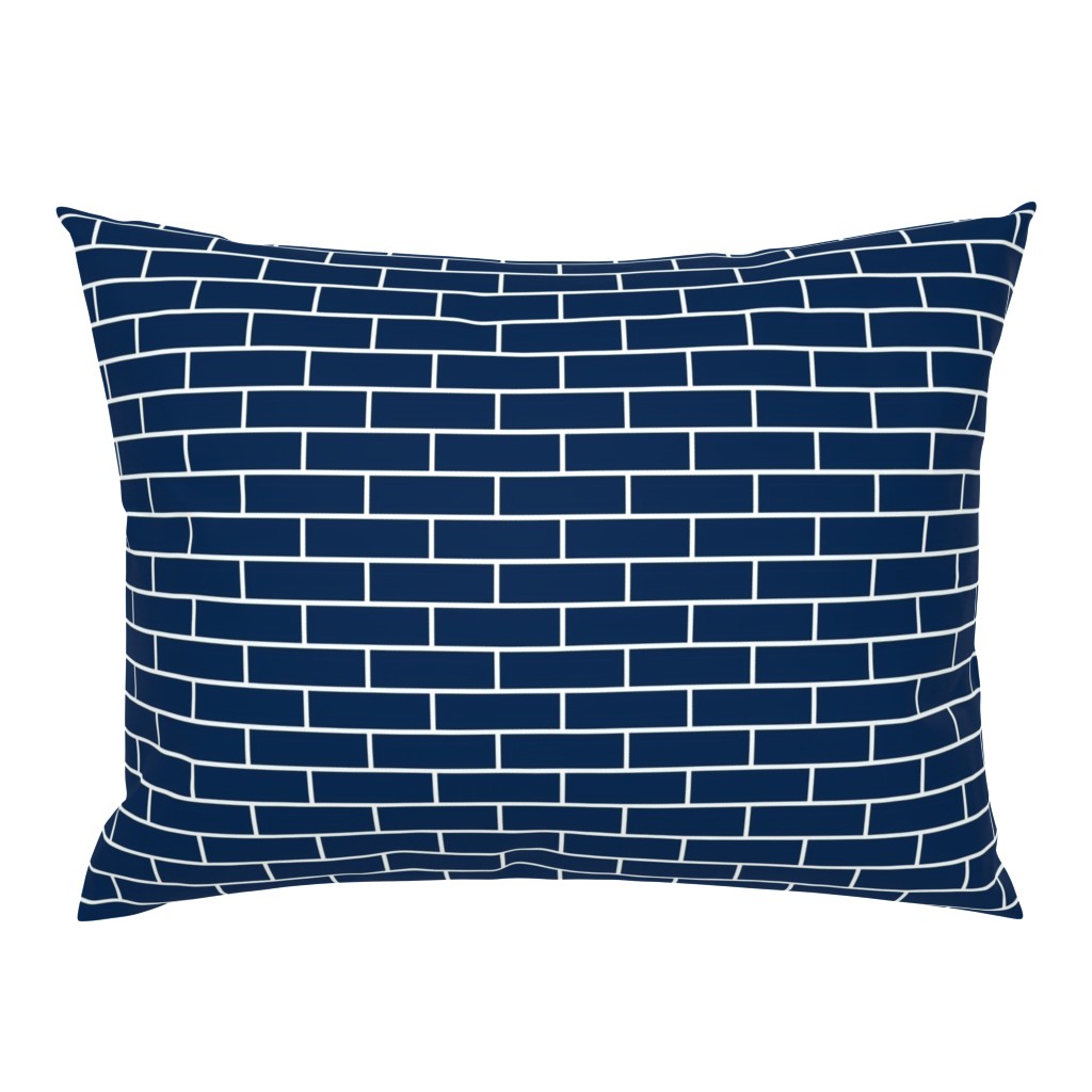 Three Inch Navy Blue Horizontal Brick Wall