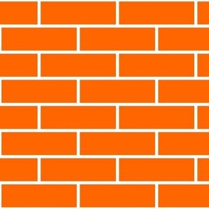 Three Inch Orange Horizontal Brick Wall