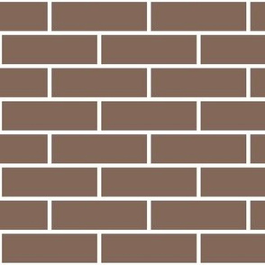 Three Inch Taupe Brown Horizontal Brick Wall
