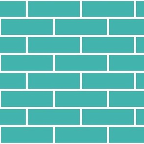 Three Inch Verdigris Horizontal Brick Wall