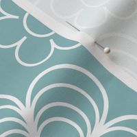 Mod Bold Flower Outlines on Eucalyptus Green