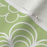 Floral Abstract Green White