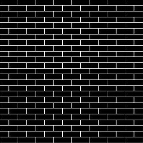One Inch Black Horizontal Brick Wall