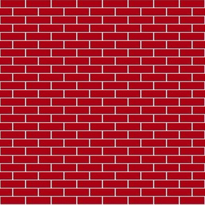 One Inch Dark Red Horizontal Brick Wall