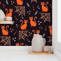 Halloween orange cats Wallpaper