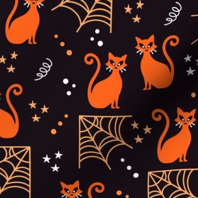 Halloween orange cats Wallpaper