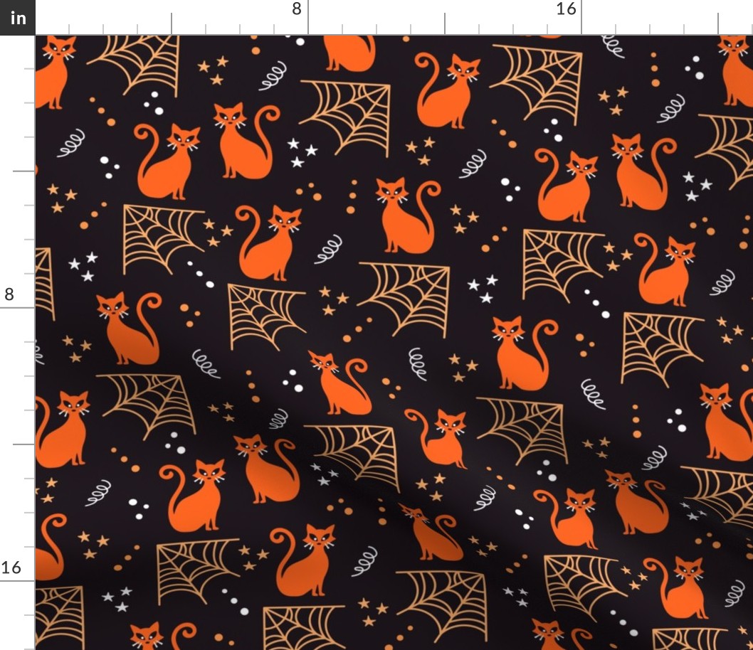 Halloween orange cats Wallpaper