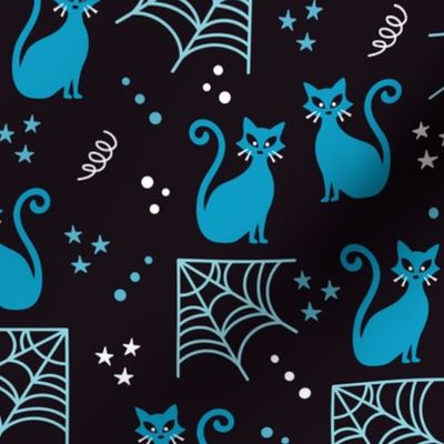 Halloween blue cats Wallpaper