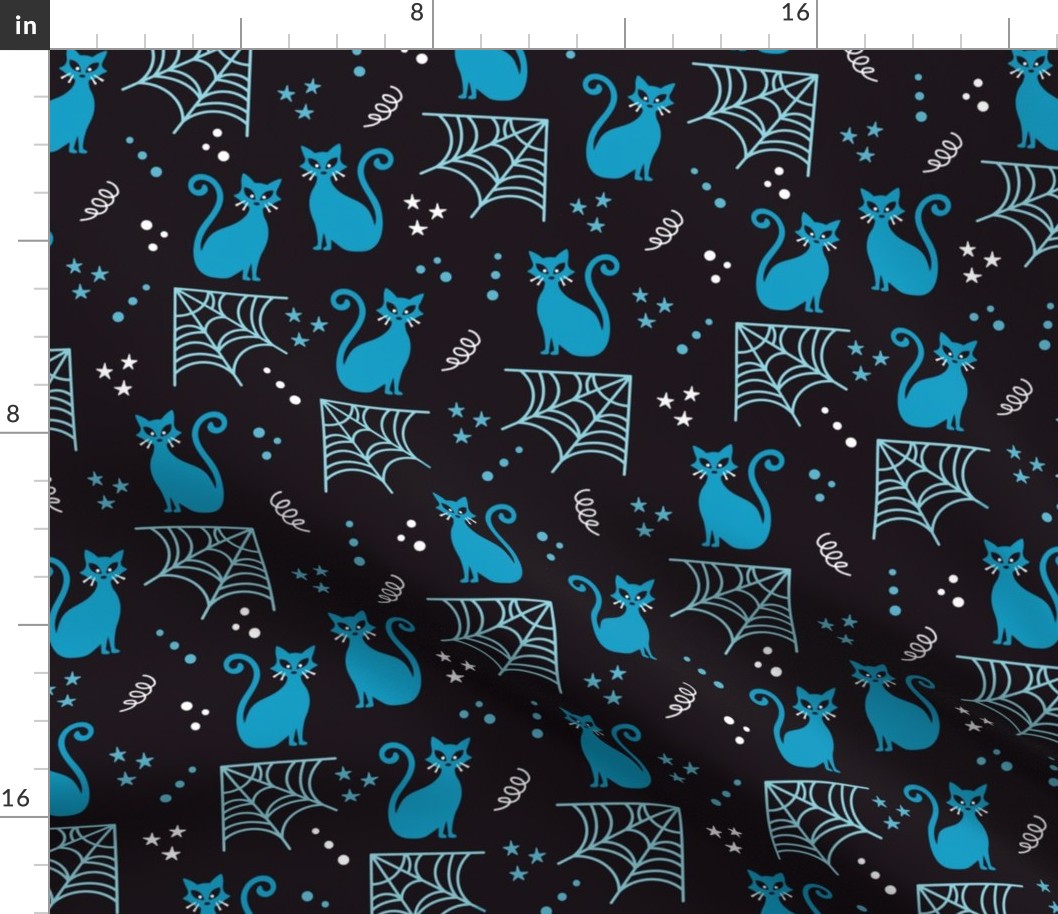 Halloween blue cats Wallpaper