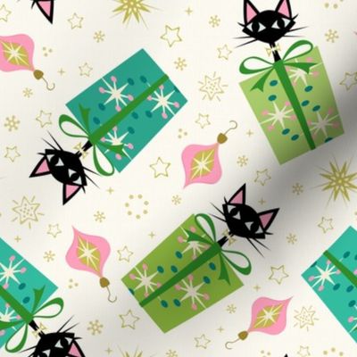 Vintage Kittens and Gift Boxes ©studioxtine